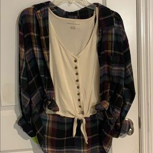 flannel and shirt